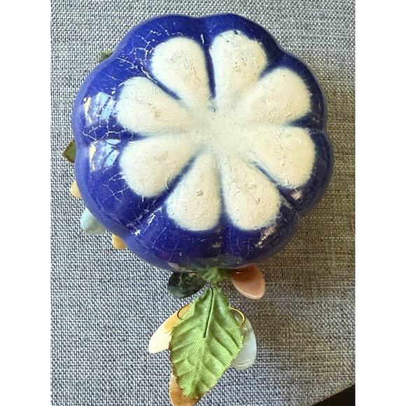 Semi Precious Stone Ceramic Brass Wire Paperweight Asymmetrical Boho Asian Decor - Picture 6 of 9